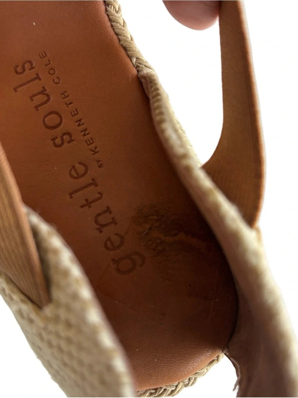 Gentle Souls Leopard Print Brown Peep-Toe Slingback Wedges Sz 8.5
